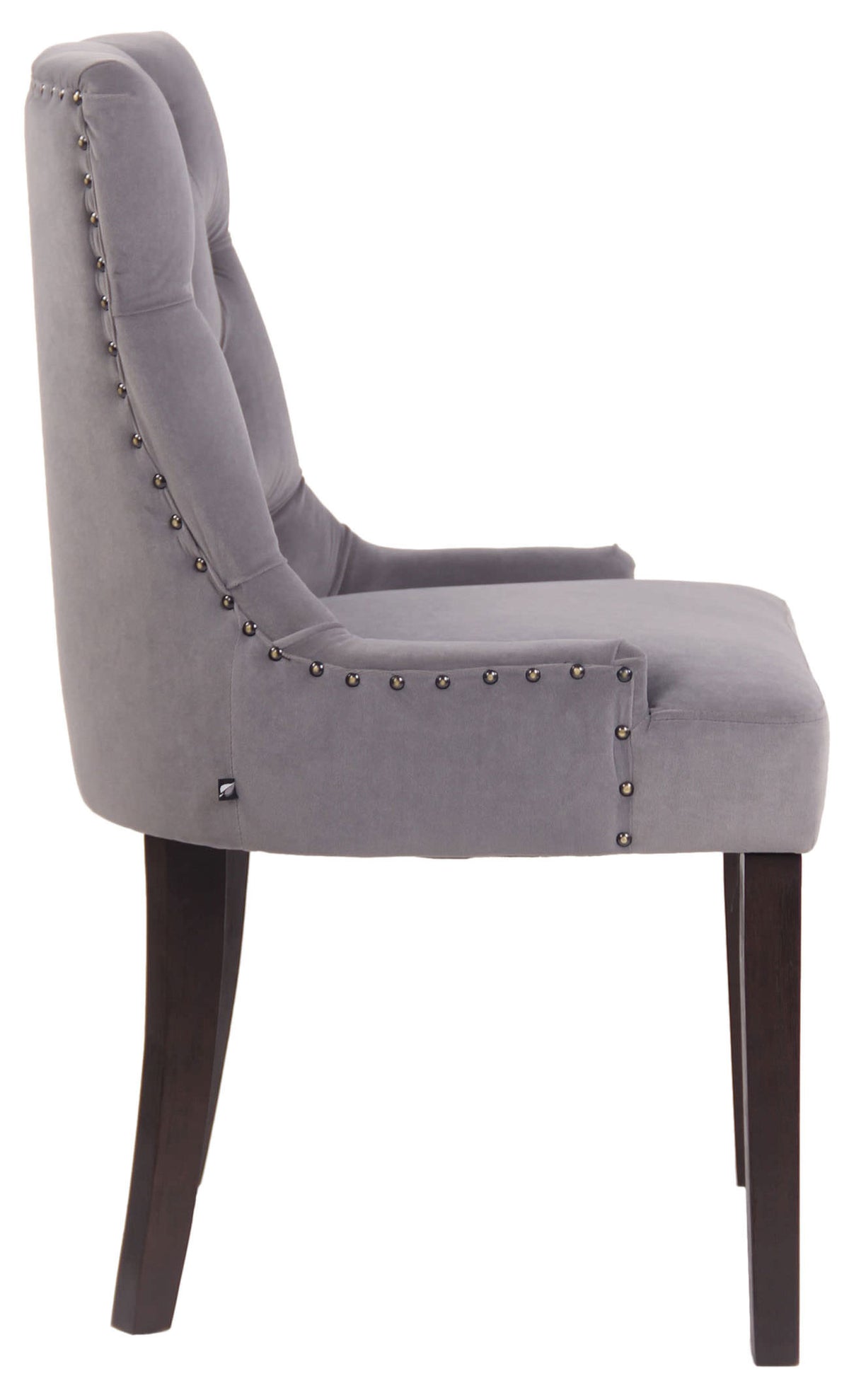 Set van 4 eetkamerstoelen Aberdeen Fluweel grijs,antiek grau