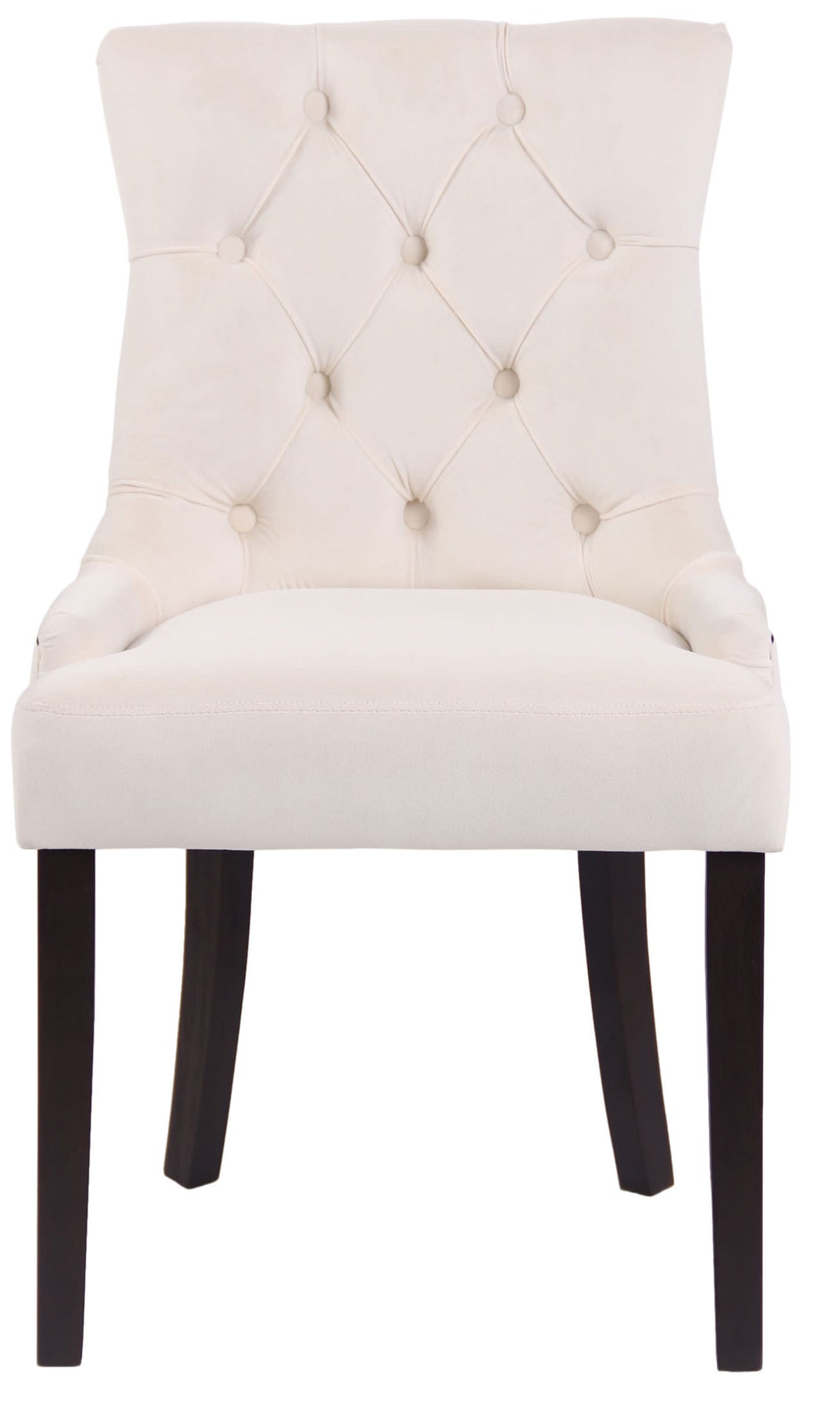 Set van 4 eetkamerstoelen Aberdeen Fluweel creme,antiek creme