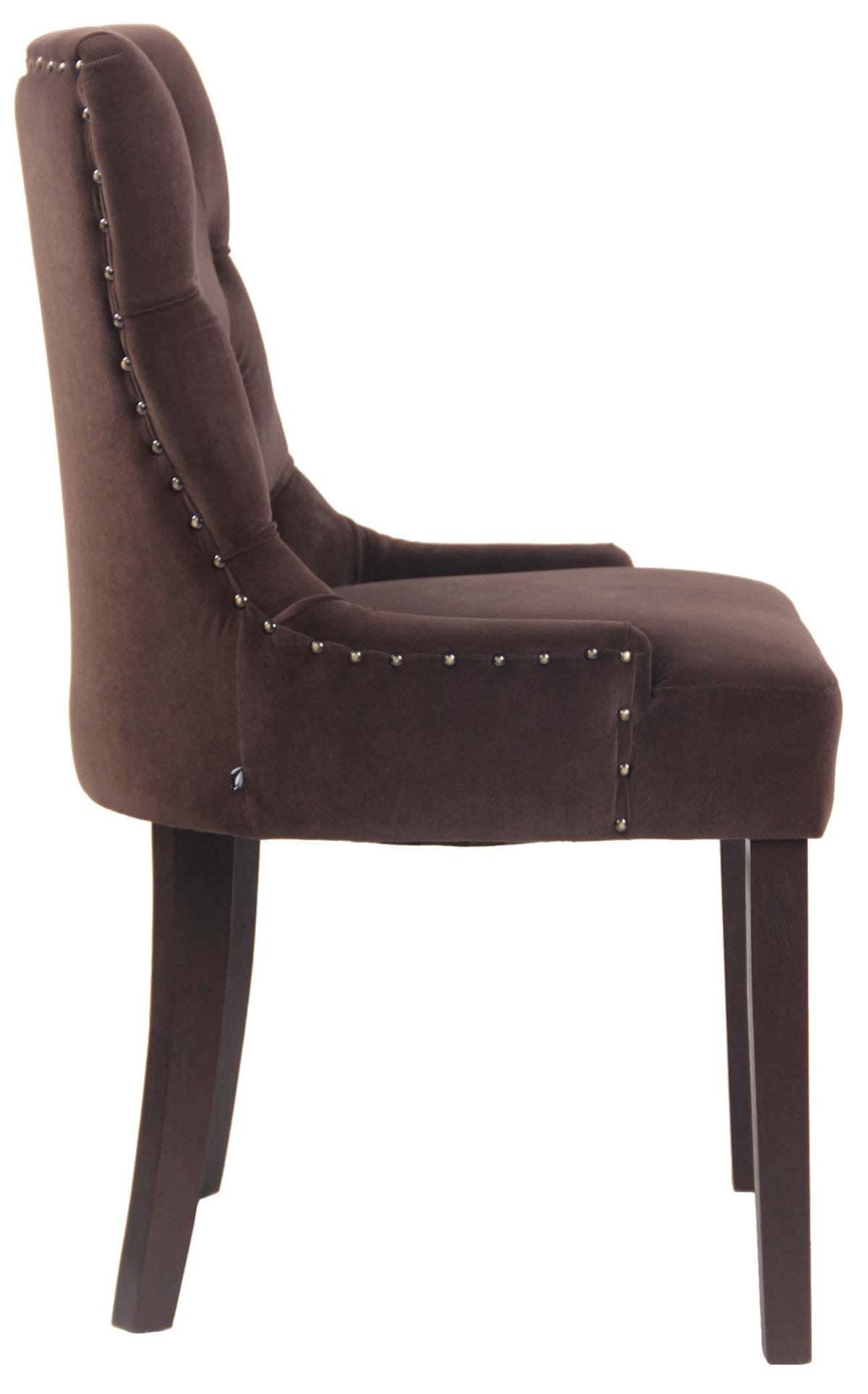 Set van 4 eetkamerstoelen Aberdeen Fluweel bruin,antiek braun