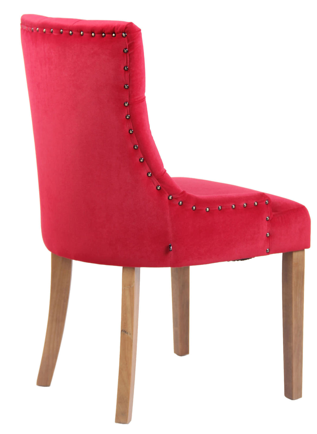 Set van 4 eetkamerstoelen Aberdeen Fluweel rood,antiek licht rot