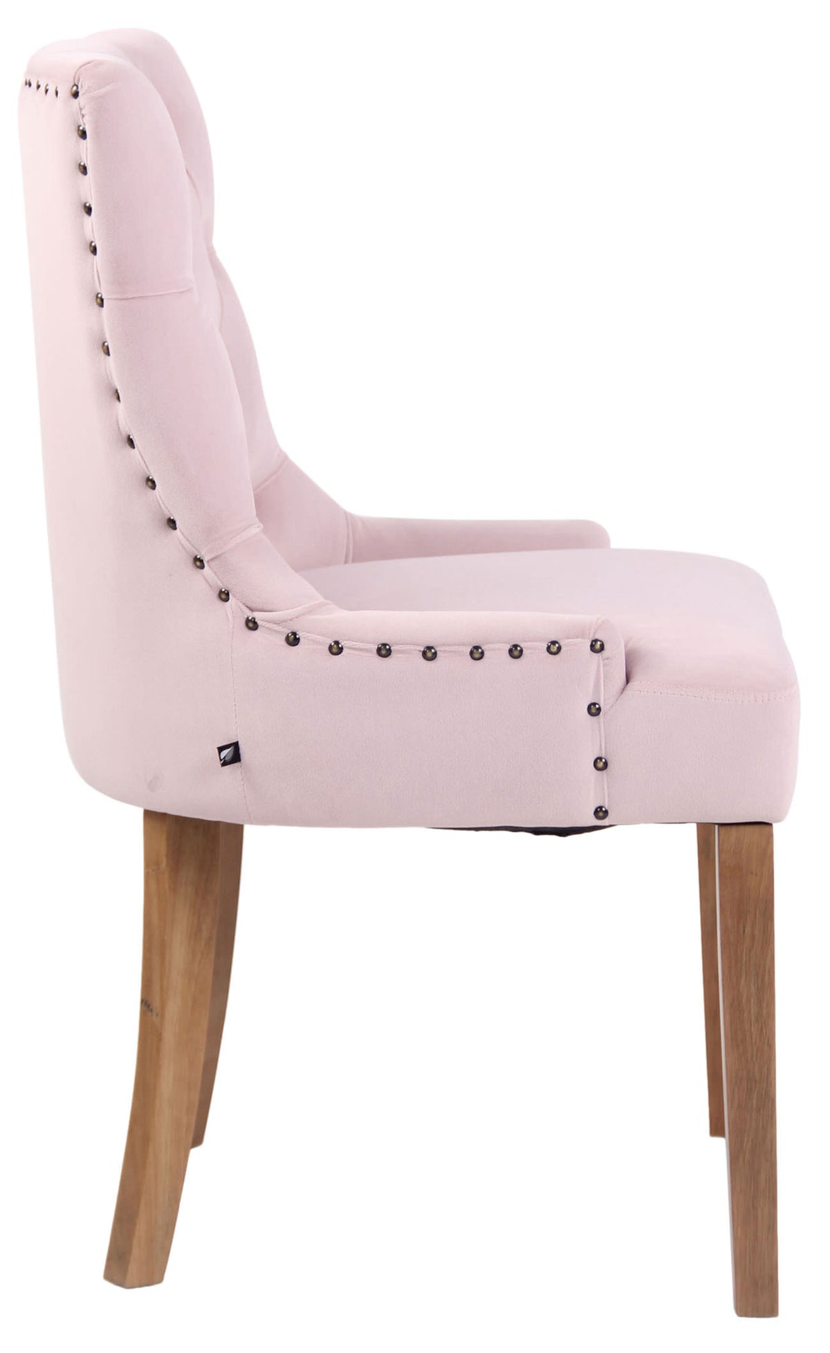 Set van 4 eetkamerstoelen Aberdeen Fluweel roze,antiek licht pink