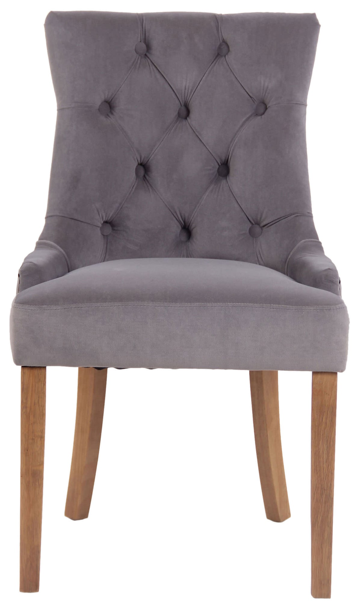 Set van 4 eetkamerstoelen Aberdeen Fluweel grijs,antiek licht grau