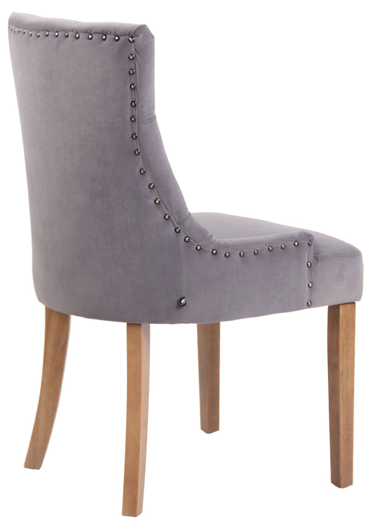 Set van 4 eetkamerstoelen Aberdeen Fluweel grijs,antiek licht grau