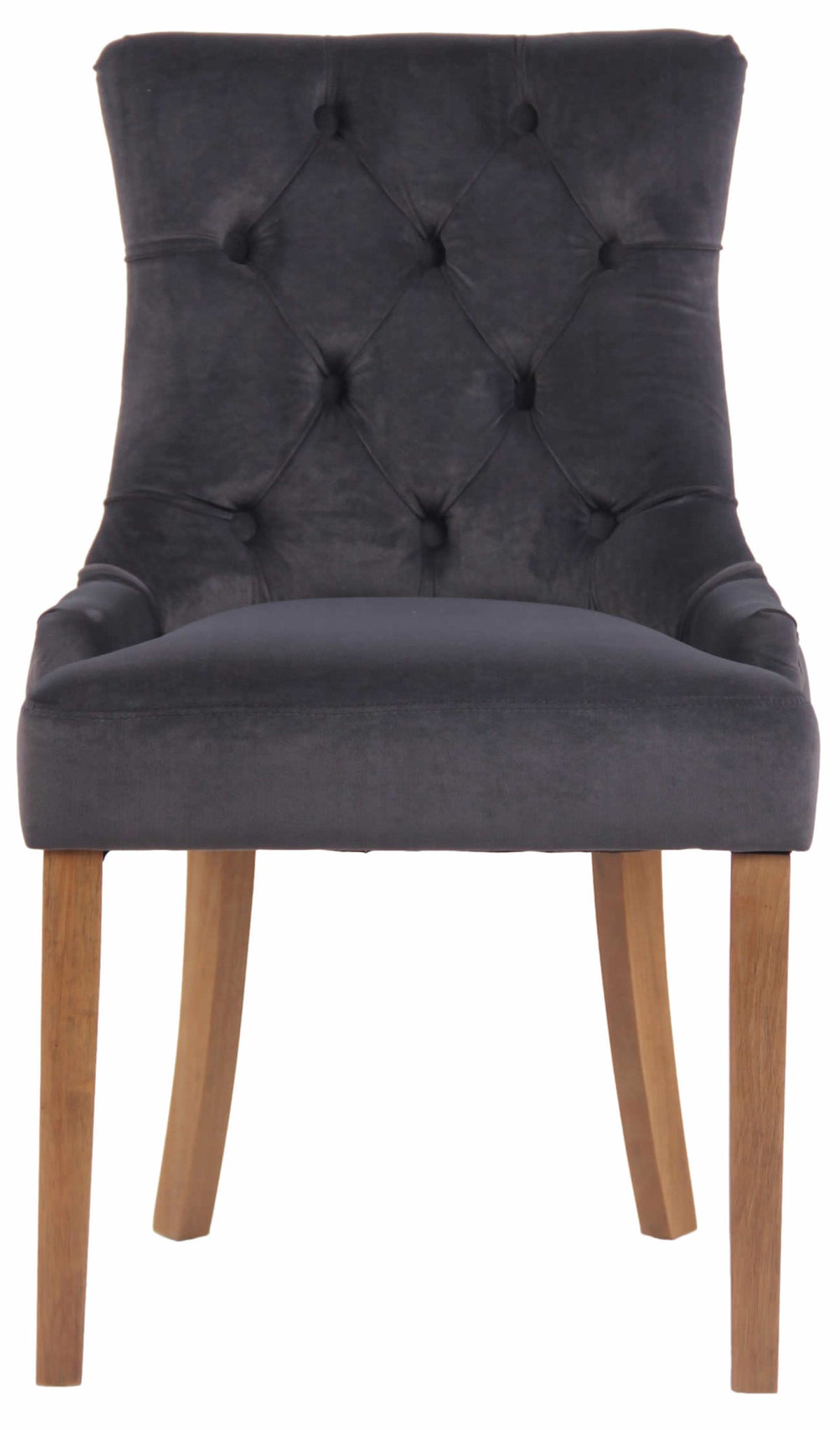 Set van 4 eetkamerstoelen Aberdeen Fluweel donkergrijs,antiek licht dunkelgrau