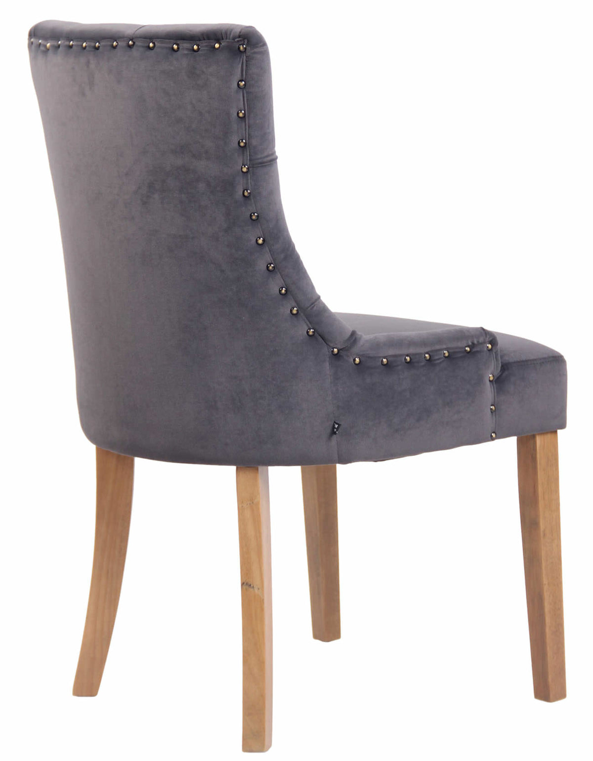Set van 4 eetkamerstoelen Aberdeen Fluweel donkergrijs,antiek licht dunkelgrau