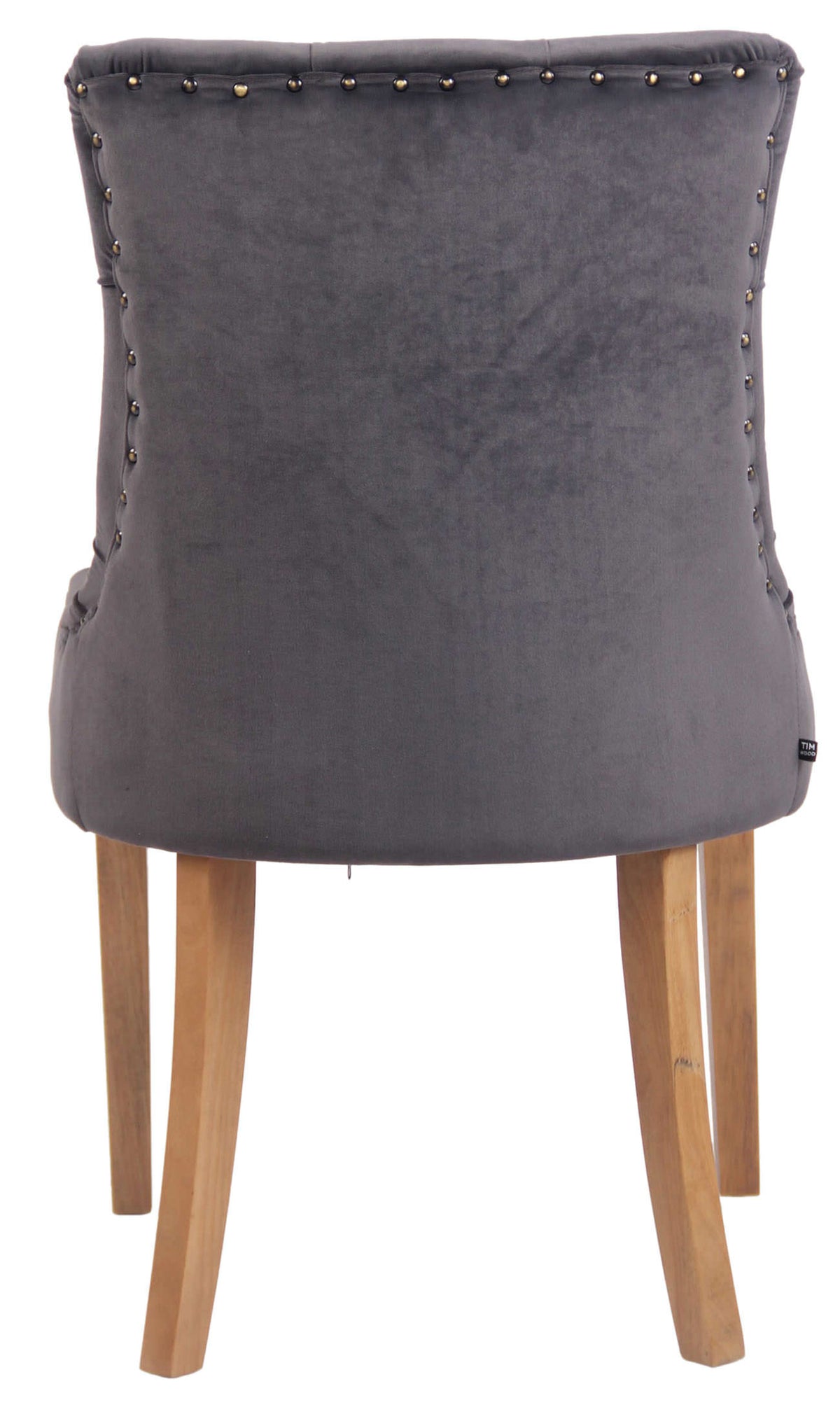 Set van 4 eetkamerstoelen Aberdeen Fluweel donkergrijs,antiek licht dunkelgrau
