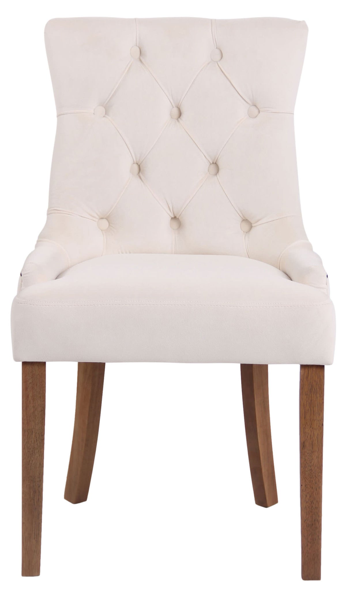 Set van 4 eetkamerstoelen Aberdeen Fluweel creme,antiek licht creme