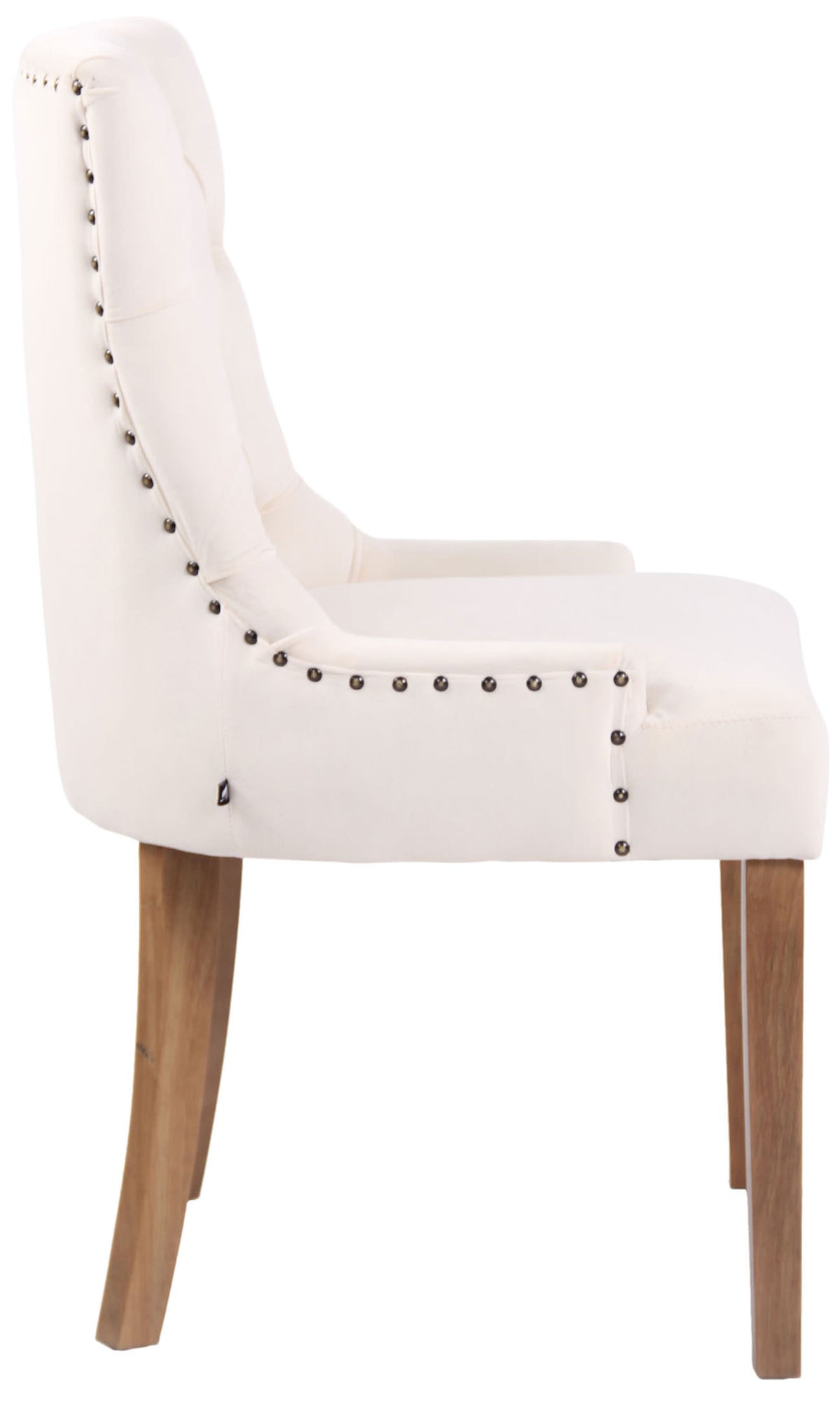 Set van 4 eetkamerstoelen Aberdeen Fluweel creme,antiek licht creme