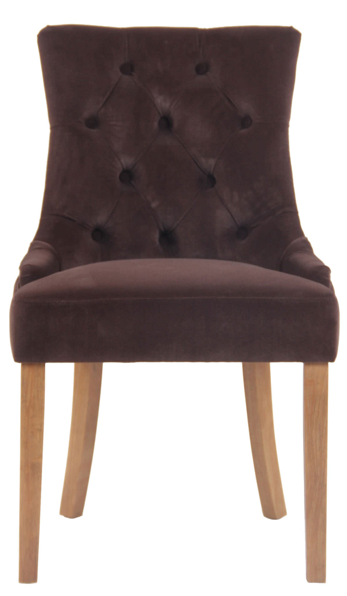 Set van 4 eetkamerstoelen Aberdeen Fluweel bruin,antiek licht braun
