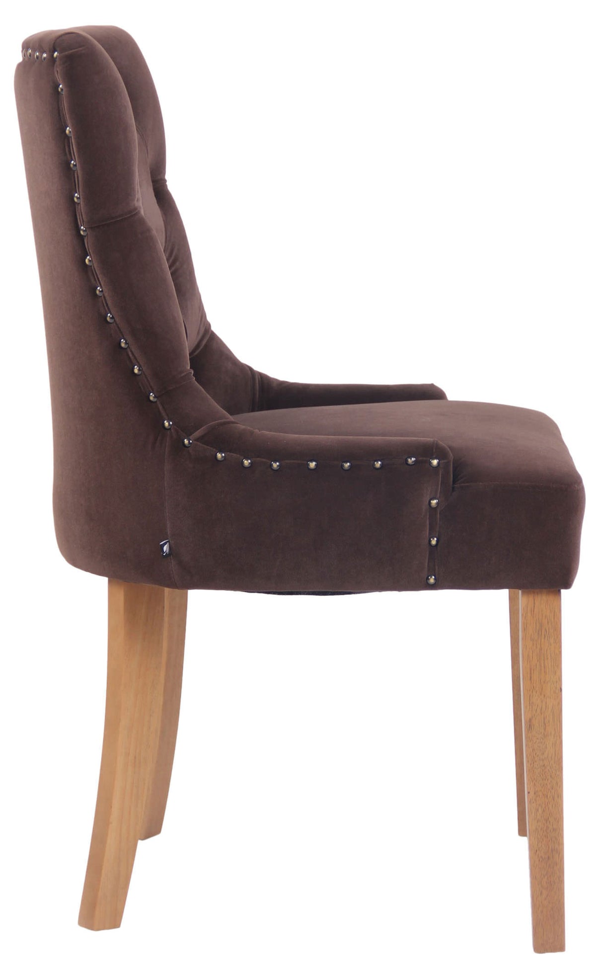 Set van 4 eetkamerstoelen Aberdeen Fluweel bruin,antiek licht braun