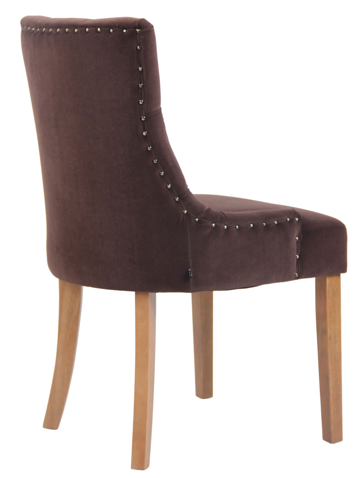 Set van 4 eetkamerstoelen Aberdeen Fluweel bruin,antiek licht braun