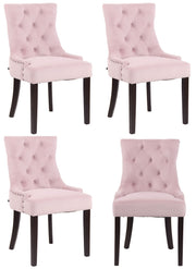 Set van 4 eetkamerstoelen Aberdeen Fluweel roze,antiek pink