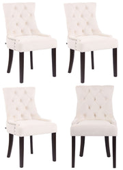 Set van 4 eetkamerstoelen Aberdeen Fluweel creme,antiek creme