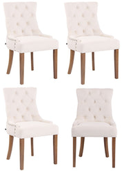 Set van 4 eetkamerstoelen Aberdeen Fluweel creme,antiek licht creme