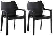 Set van 2 tuinstoelen Diva zwart schwarz