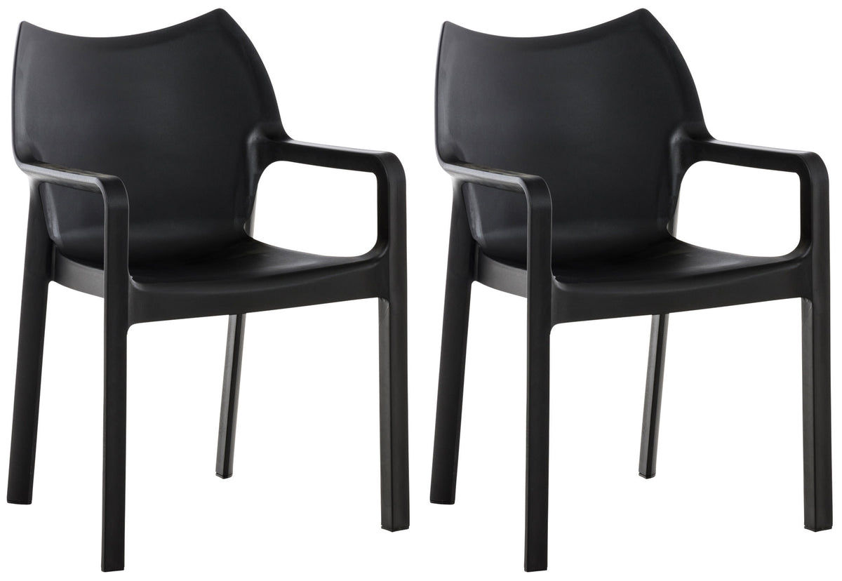 Set van 2 tuinstoelen Diva zwart schwarz