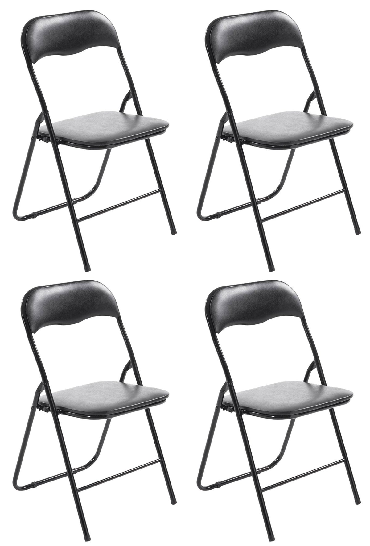 Set van 4 klapstoelen Felix zwart/zwart schwarz/schwarz
