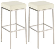 Set van 2 barkrukken Montreal 80 Kunstleer roestvrij staal,creme creme