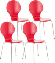 Set van 4 stapelstoelen Diego rood rot