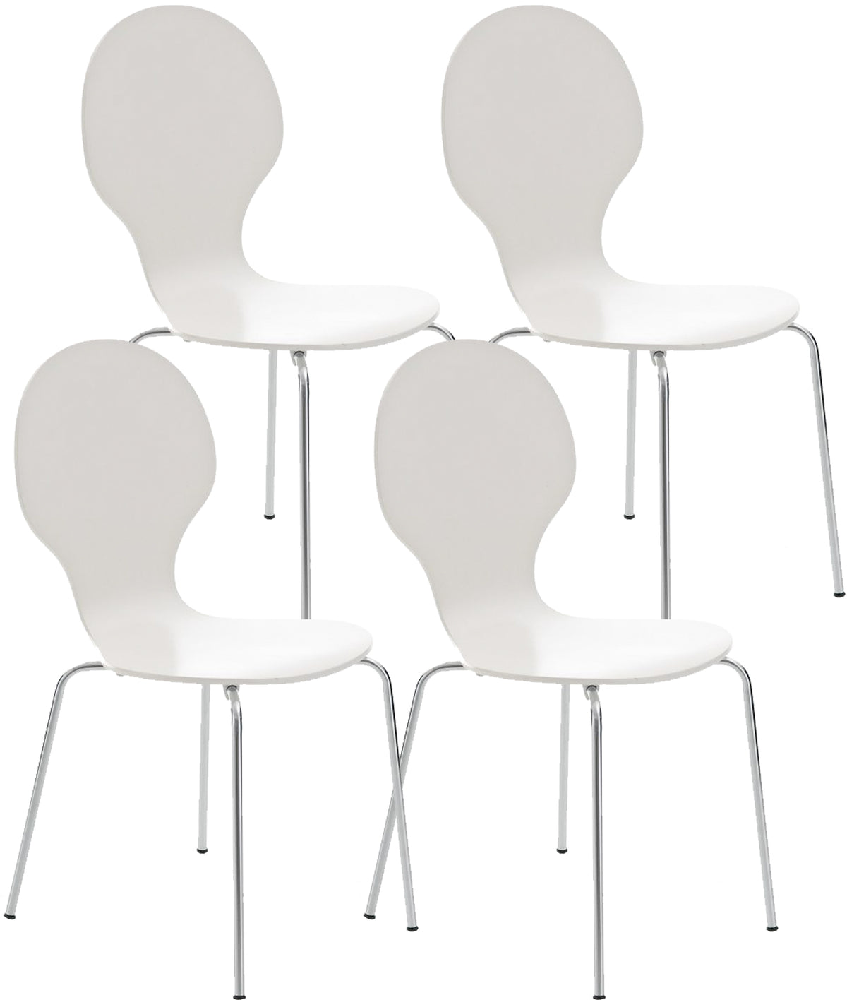 Set van 4 stapelstoelen Diego wit weiß