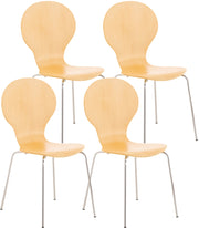 Set van 4 stapelstoelen Diego natura natura