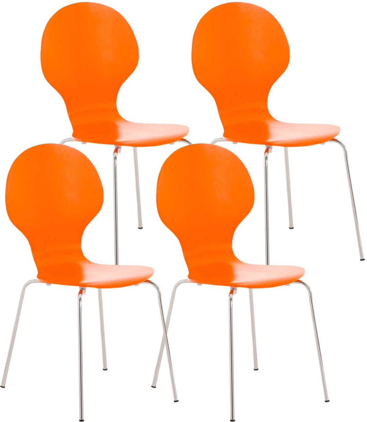 Set van 4 stapelstoelen Diego oranje orange