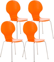 Set van 4 stapelstoelen Diego oranje orange