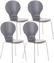 Set van 4 stapelstoelen Diego grijs grau