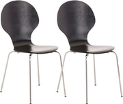 Set van 2 stapelstoelen Diego zwart schwarz