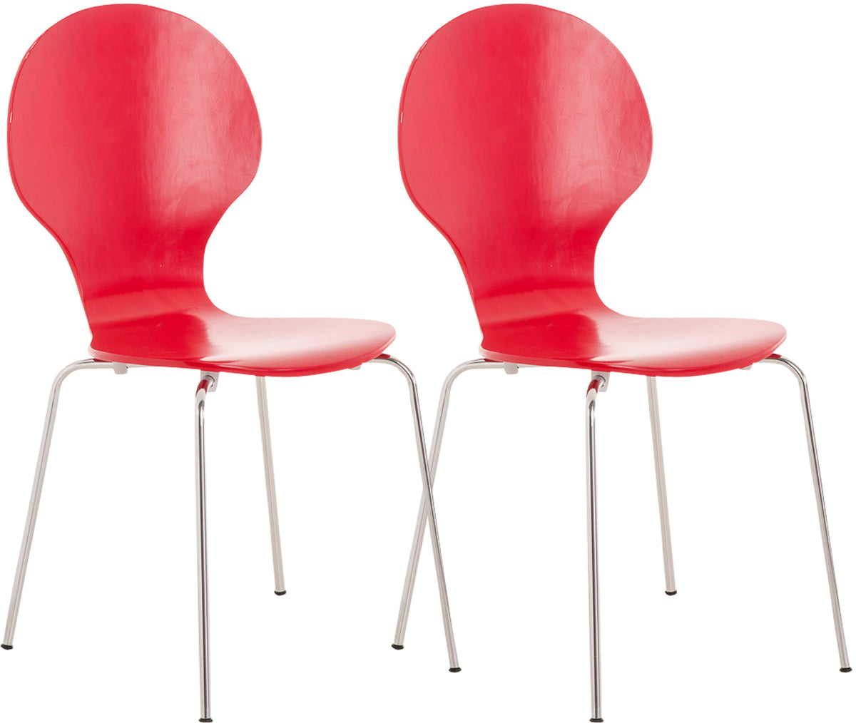 Set van 2 stapelstoelen Diego rood rot