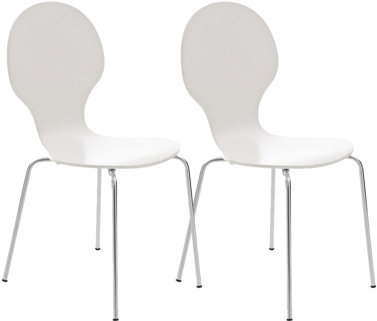 Set van 2 stapelstoelen Diego wit weiß