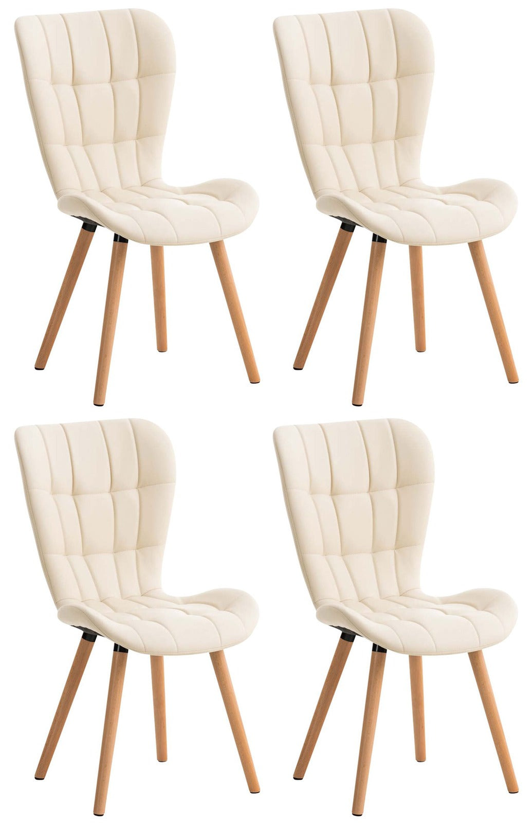 Set van 4 eetkamerstoelen Elda creme creme