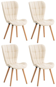 Set van 4 eetkamerstoelen Elda creme creme