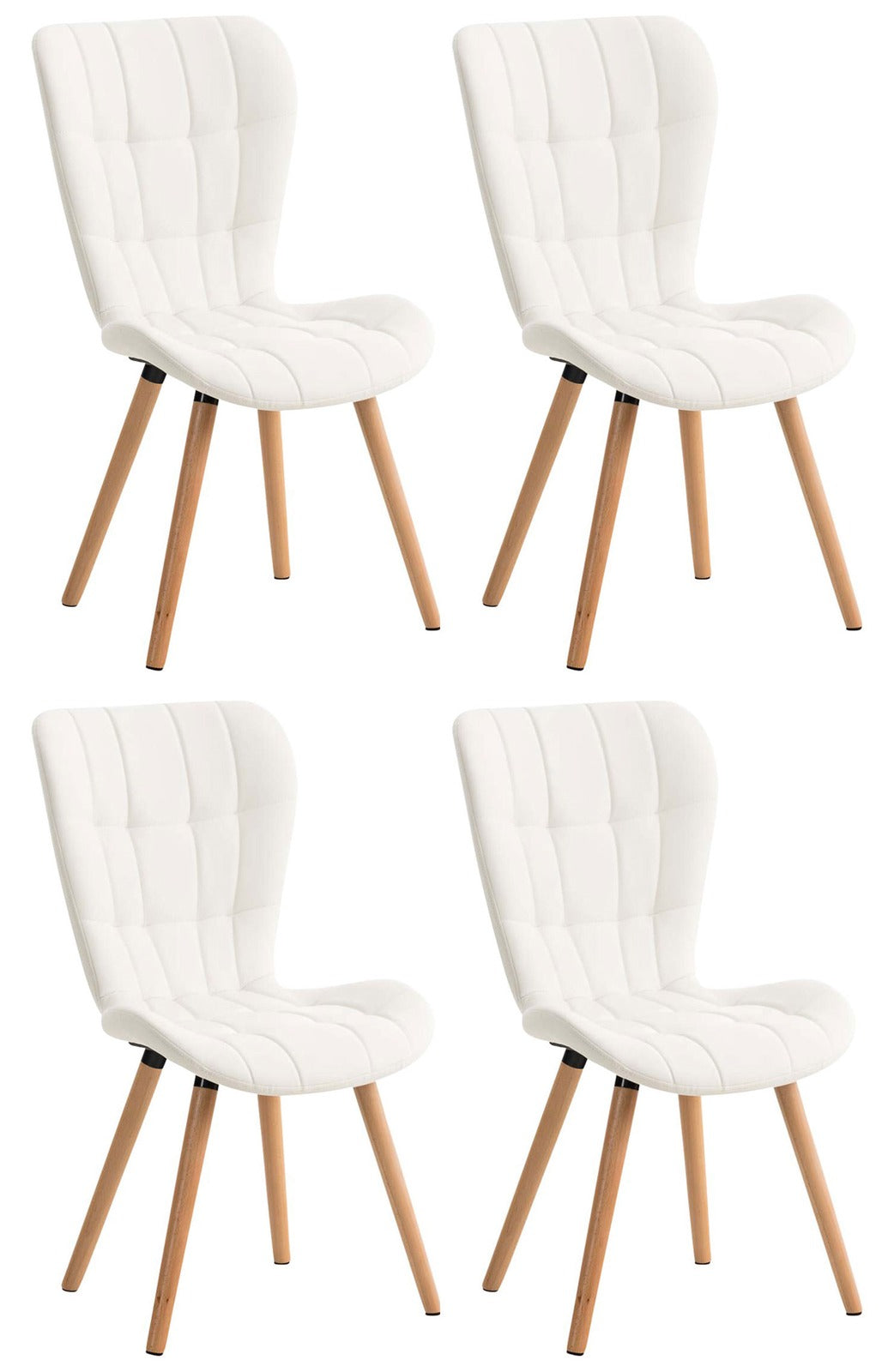 Set van 4 eetkamerstoelen Elda wit weiß
