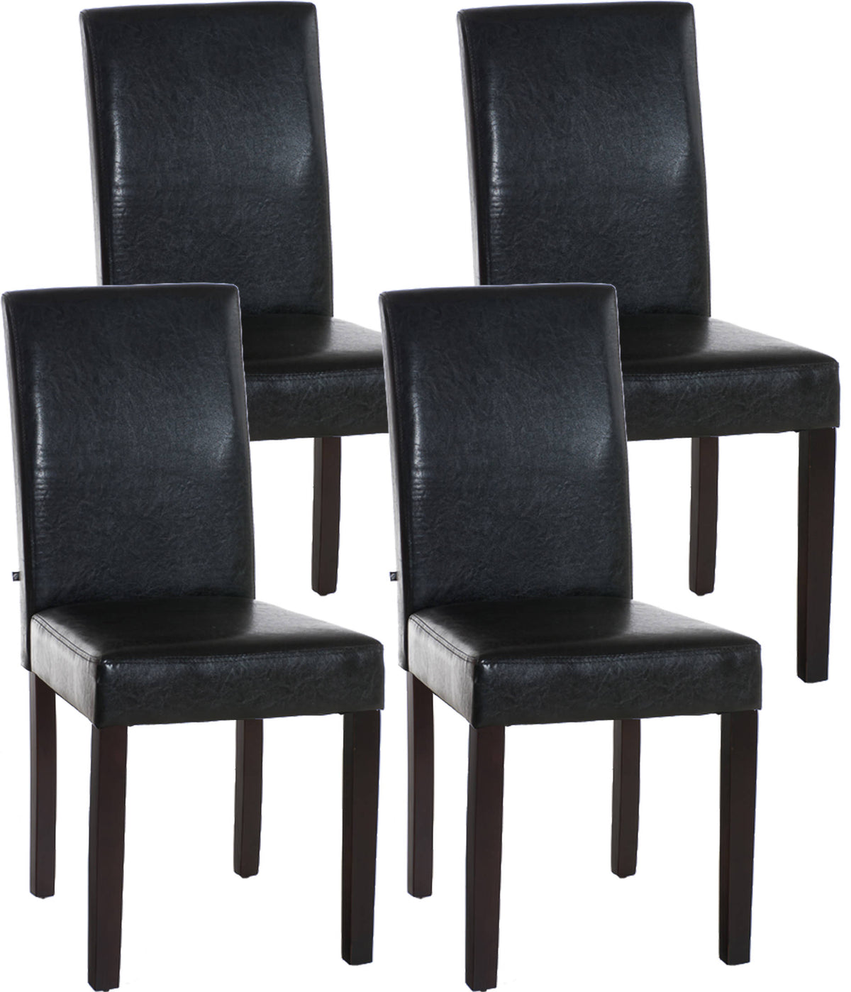 Set van 4 Eetkamerstoelen Ina - Kunstleer bruin,donkerbruin braun
