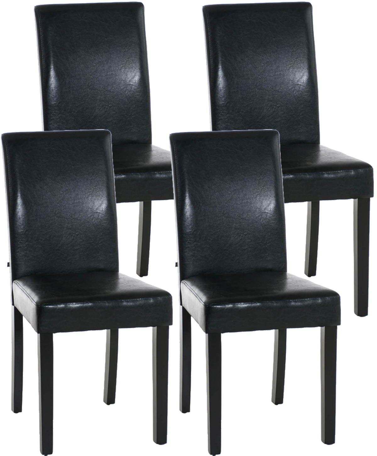 Set van 4 Eetkamerstoelen Ina - Kunstleer zwart,zwart schwarz