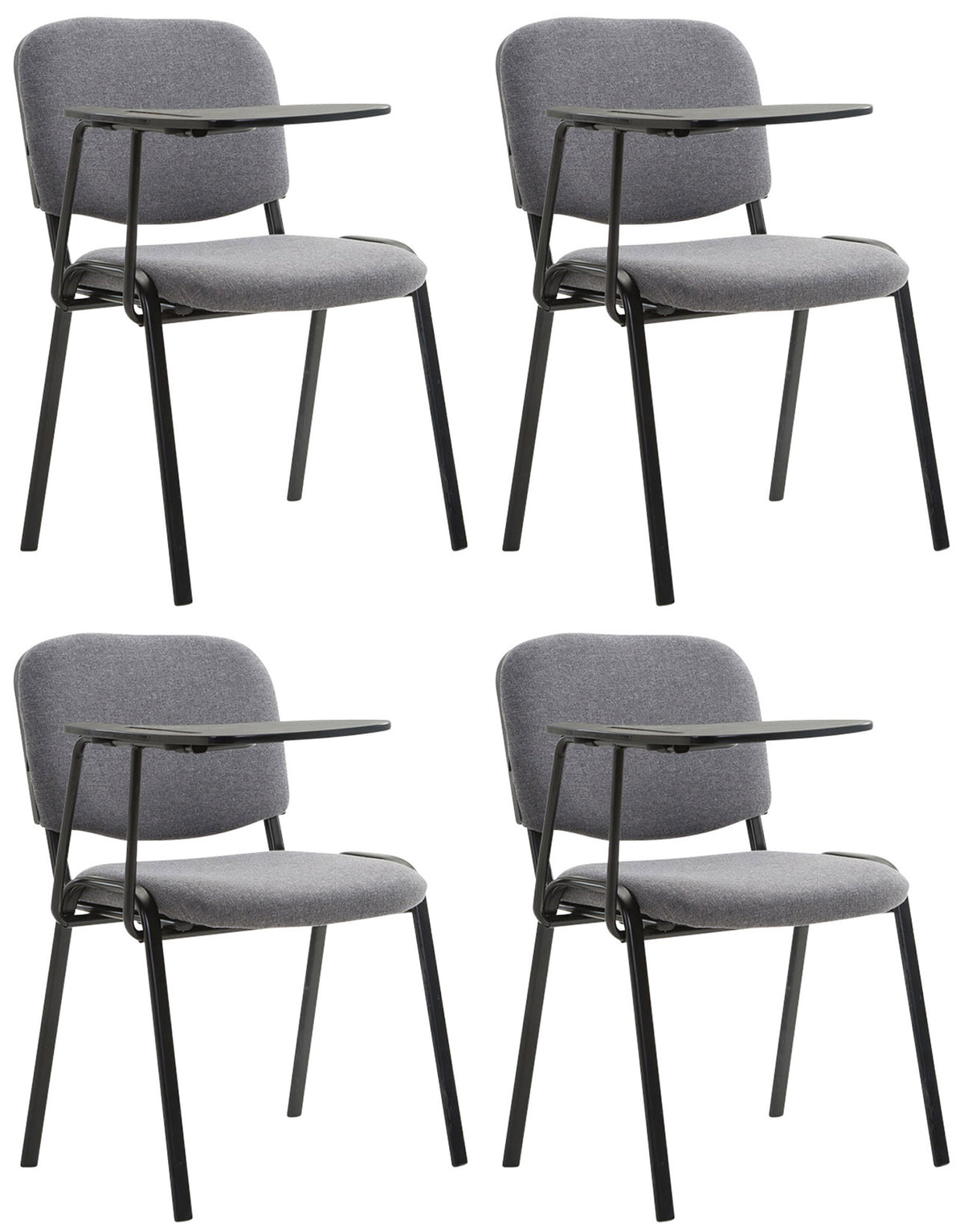 Set van 4 stoelen Ken met klaptafel Stof grijs grau