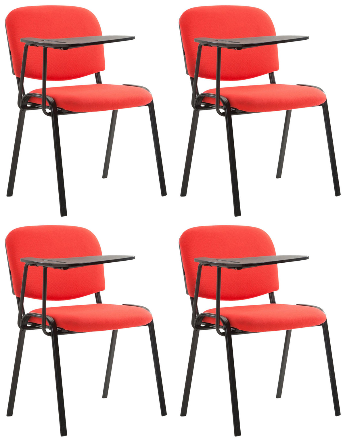 Set van 4 stoelen Ken met klaptafel Stof rood rot