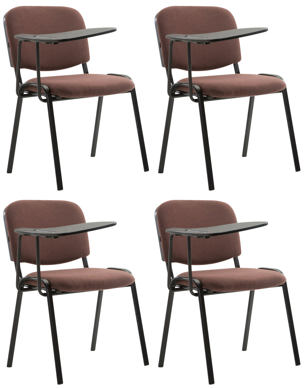 Set van 4 stoelen Ken met klaptafel Stof bruin braun