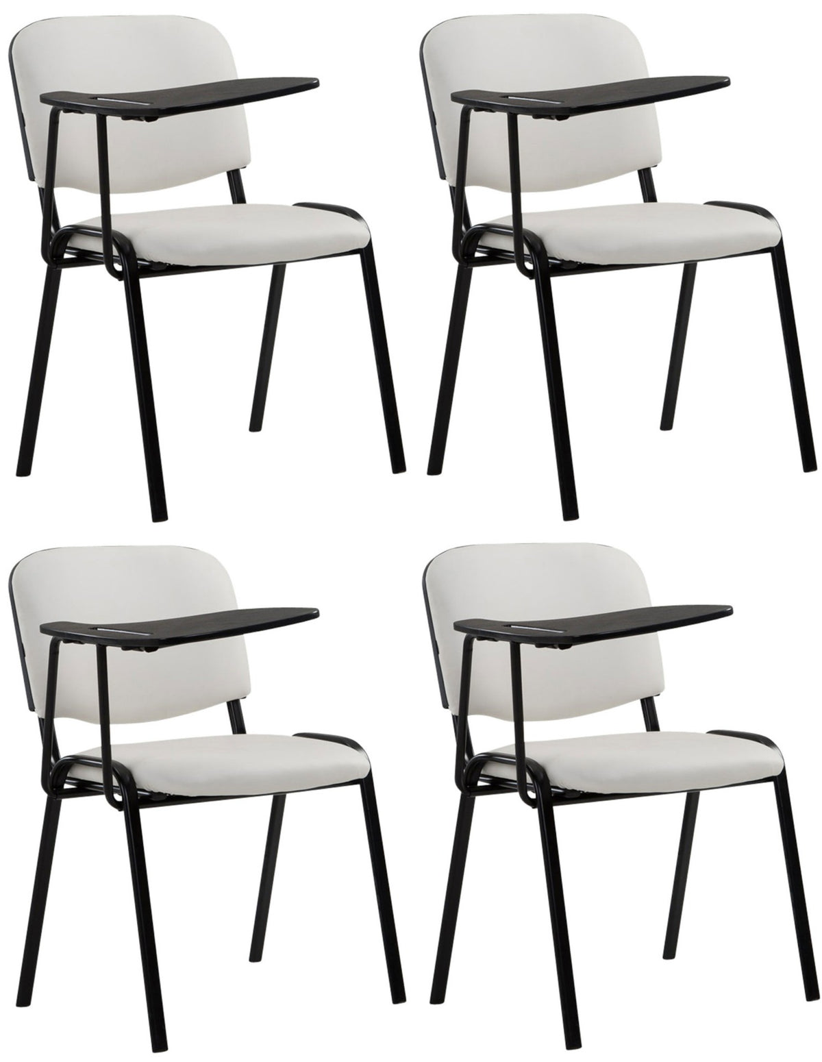 Set van 4 stoelen Ken met klaptafel - Kunstleer wit weiß