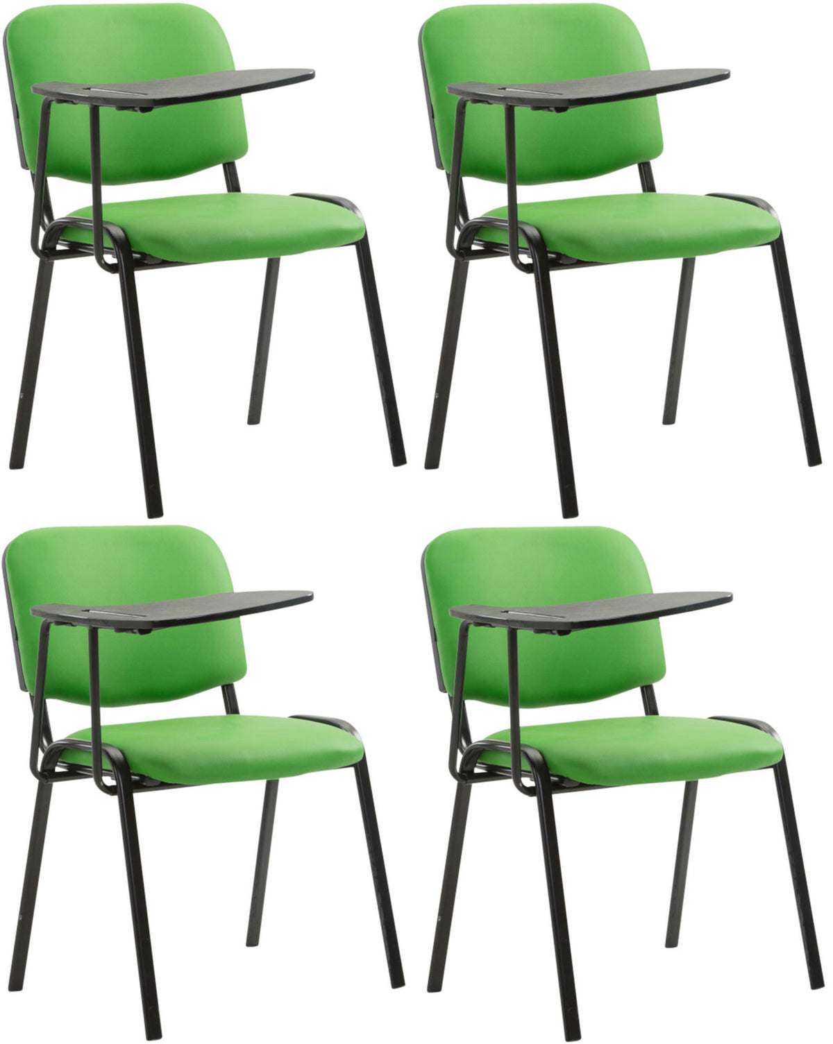 Set van 4 stoelen Ken met klaptafel - Kunstleer groen grün
