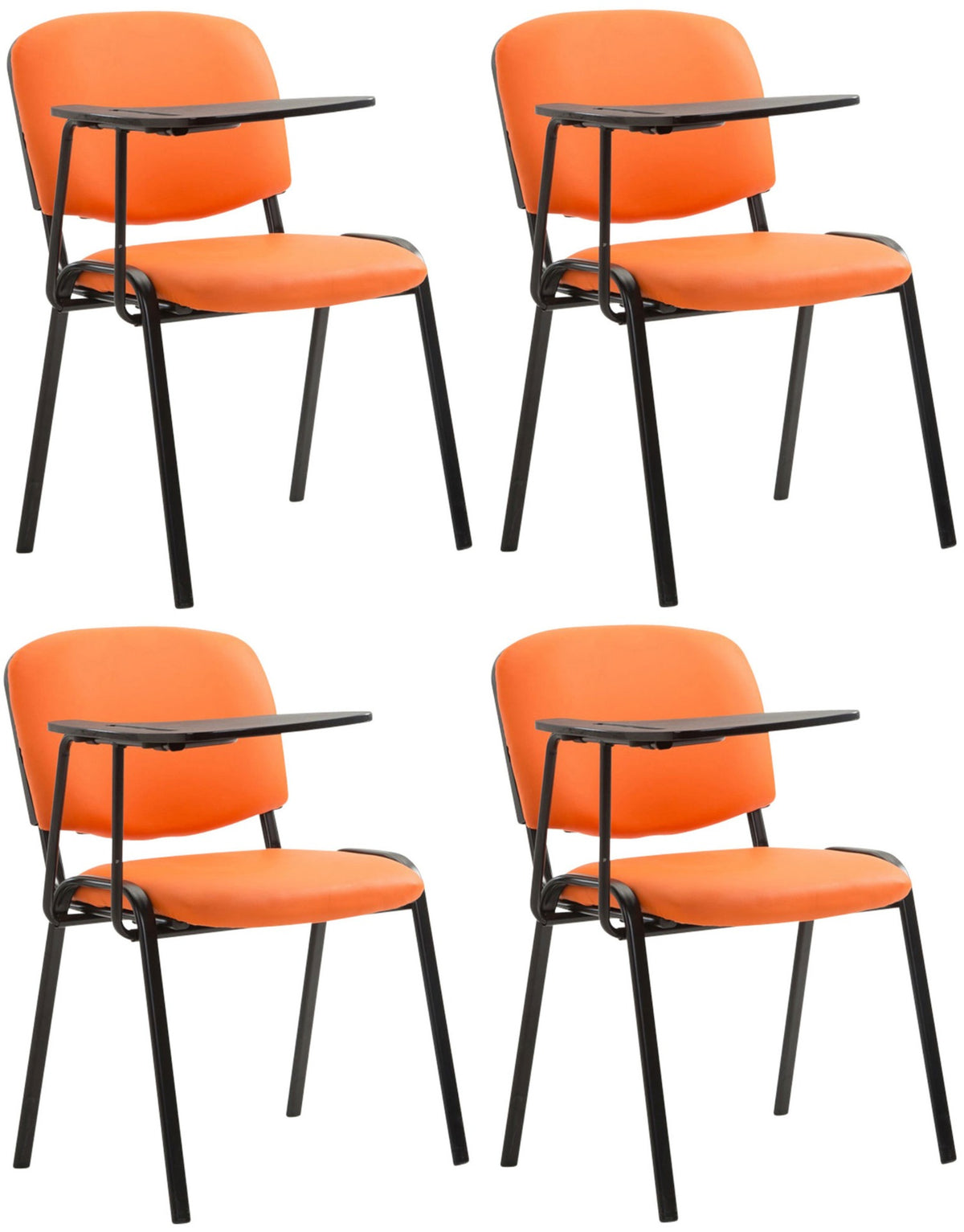Set van 4 stoelen Ken met klaptafel - Kunstleer oranje orange