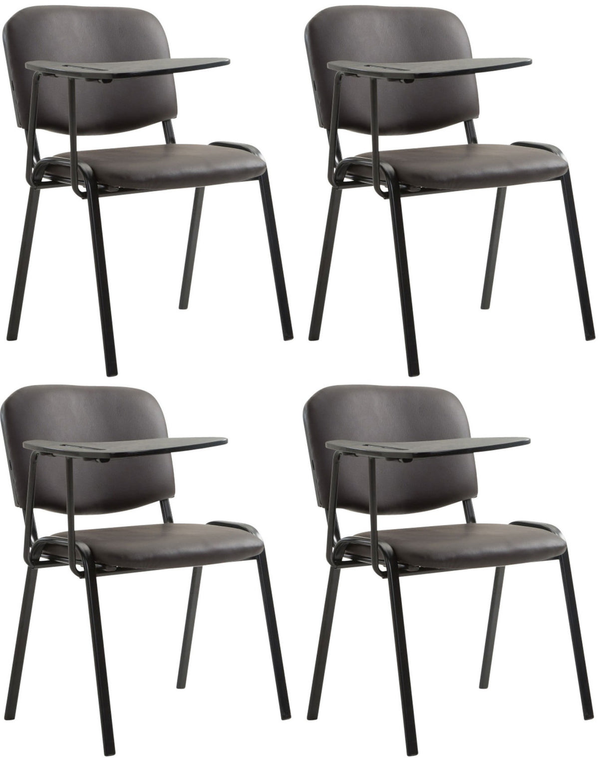 Set van 4 stoelen Ken met klaptafel - Kunstleer bruin braun