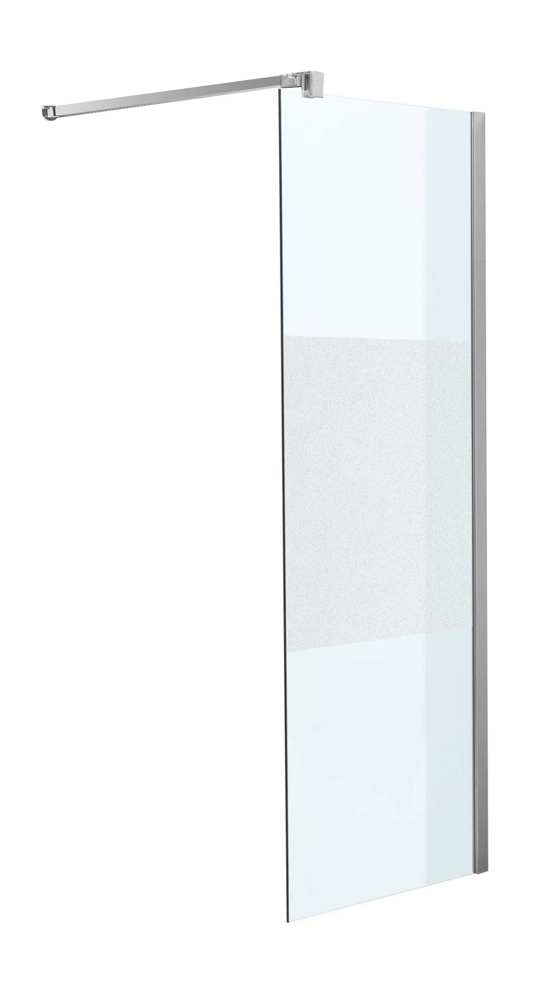 Douchewand Nano rechthoekig half mat glas,130x200x100 cm halbmilchglas