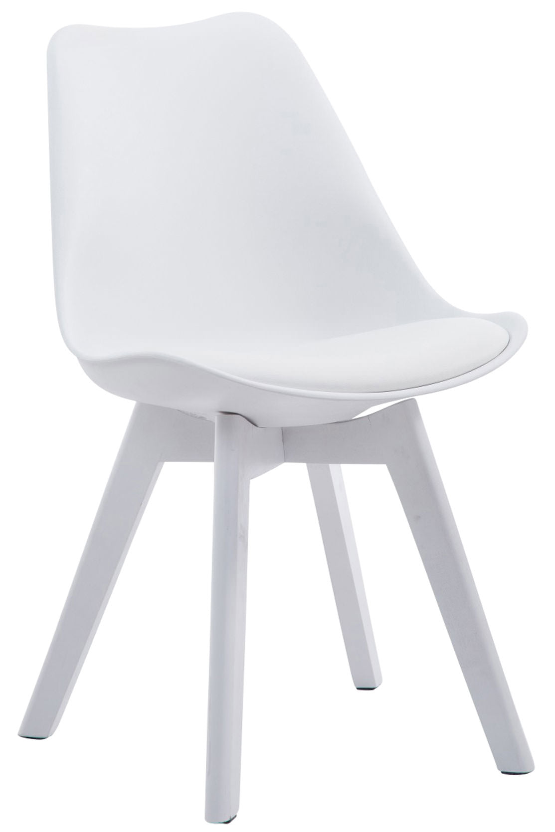 Set van 4 Eetkamerstoelen Borneo - Kunstleer wit,wit weiß