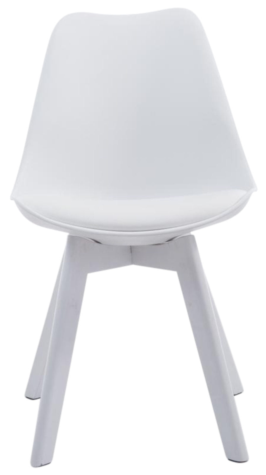 Set van 4 Eetkamerstoelen Borneo - Kunstleer wit,wit weiß