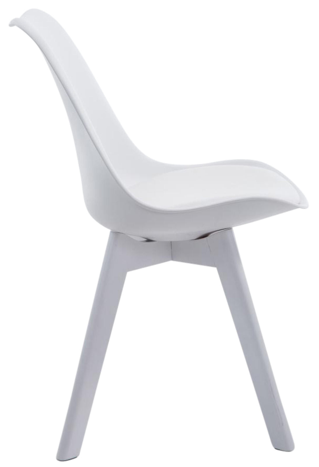 Set van 4 Eetkamerstoelen Borneo - Kunstleer wit,wit weiß