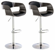 Set van 2 barkrukken Kingston kunstleer zwart/grijs schwarz/grau
