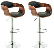 Set van 2 barkrukken Kingston kunstleer walnoot/zwart walnuss/schwarz