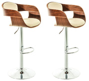 Set van 2 barkrukken Kingston kunstleer walnoot/creme walnuss/creme